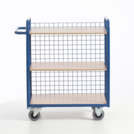 Rollcart Dossierwagendraagverm. 150 kg3 etage(s)laadvl. L x B 800 x 490 mmhouten legbordenRAL 5010TPE-banden