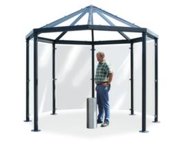 Zijwand voor rokersoverkapping, achthoekig