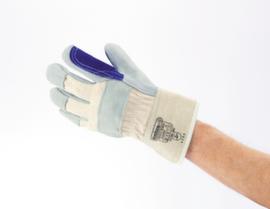 Werkhandschoenenvan linnen en rundleerscheurvastéén maat