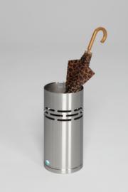 Prullenmand en paraplubak van RVSmet streepperforatie