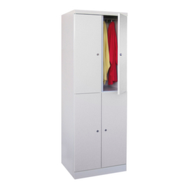 PAVOY Dubbeldekse lockerkast Basis PlusH x B x D 1800 x 600 x 500 mm2 x 2 vakkenvak B 300 mmcil.-slotsokkel