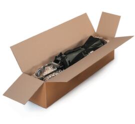 Lange golfkartonnen verzenddoos met grote opening