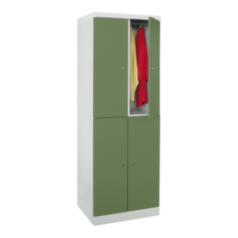 PAVOY Dubbeldekse lockerkast Basis PlusH x B x D 1800 x 600 x 500 mm2 x 2 vakkenvak B 300 mmcil.-slotsokkel