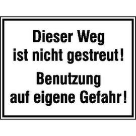 aanwijzingsbord SafetyMarking®, "Op deze weg is niet gestrooid!"