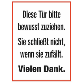 Deurbord SafetyMarking® "Deur dichttrekken"