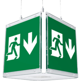 kubus met vluchtroutepictogram B-Lite CUBE-LUX STANDARD, bevestiging Voor plafondmontage