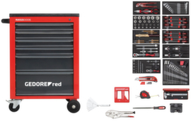 GEDORE R21560002 Gereedschapset in werkplaatswagen MECHANIC rood 166 stuks
