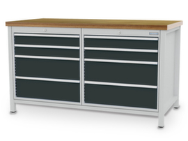 Bedrunka + Hirth werkbank met opbergruimte met blad van multiplex