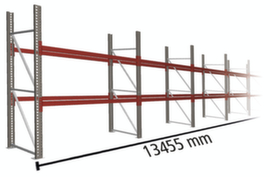 META Palletstelling MULTIPAL voor 42 pallets, 13455 mm breed, 3 opslagniveaus