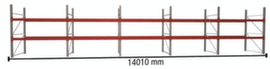 META Palletstelling MULTIPAL voor 45 pallets, 14010 mm breed, 3 opslagniveaus