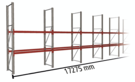 META Palletstelling MULTIPAL voor 54 pallets, 17275 mm breed, 3 opslagniveaus