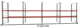 META Palletstelling MULTIPAL voor 36 pallets, 11225 mm breed, 3 opslagniveaus