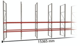META Palletstelling MULTIPAL voor 48 pallets, 15365 mm breed, 3 opslagniveaus