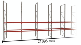 META Palletstelling MULTIPAL voor 66 pallets, 21095 mm breed, 3 opslagniveaus