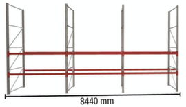 META Palletstelling MULTIPAL voor 27 pallets, 8440 mm breed, 3 opslagniveaus