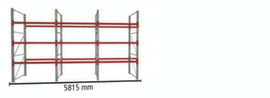 META Palletstelling MULTIPAL voor 24 pallets, 5815 mm breed, 4 opslagniveaus