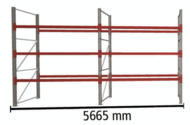 META Palletstelling MULTIPAL voor 24 pallets, 5665 mm breed, 4 opslagniveaus