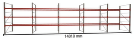 META Palletstelling MULTIPAL voor 60 pallets, 14010 mm breed, 4 opslagniveaus