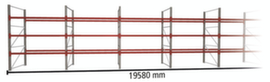 META Palletstelling MULTIPAL voor 84 pallets, 19580 mm breed, 4 opslagniveaus