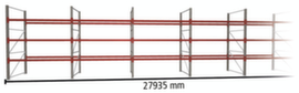 META Palletstelling MULTIPAL voor 120 pallets, 27935 mm breed, 4 opslagniveaus