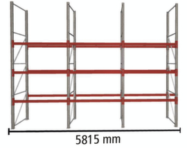 META Palletstelling MULTIPAL voor 24 pallets, 5815 mm breed, 4 opslagniveaus