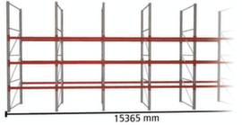 META Palletstelling MULTIPAL voor 64 pallets, 15365 mm breed, 4 opslagniveaus