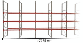 META Palletstelling MULTIPAL voor 72 pallets, 17275 mm breed, 4 opslagniveaus