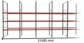 META Palletstelling MULTIPAL voor 88 pallets, 21095 mm breed, 4 opslagniveaus