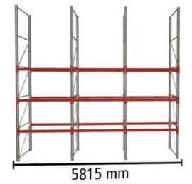 META Palletstelling MULTIPAL voor 24 pallets, 5815 mm breed, 4 opslagniveaus