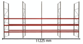 META Palletstelling MULTIPAL voor 48 pallets, 11225 mm breed, 4 opslagniveaus