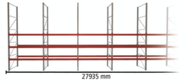 META Palletstelling MULTIPAL voor 120 pallets, 27935 mm breed, 4 opslagniveaus