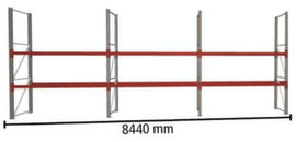META Palletstelling MULTIPAL voor 18 pallets, 8440 mm breed, 3 opslagniveaus