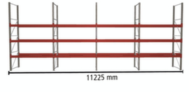 META Palletstelling MULTIPAL voor 32 pallets, 11225 mm breed, 4 opslagniveaus