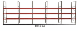 META Palletstelling MULTIPAL voor 40 pallets, 14010 mm breed, 4 opslagniveaus