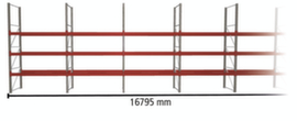 META Palletstelling MULTIPAL voor 48 pallets, 16795 mm breed, 4 opslagniveaus