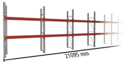 META Palletstelling MULTIPAL voor 33 pallets, 21095 mm breed, 3 opslagniveaus