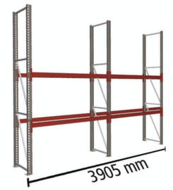 META Palletstelling MULTIPAL voor 6 pallets, 3905 mm breed, 3 opslagniveaus
