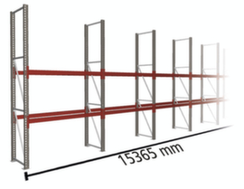 META Palletstelling MULTIPAL voor 24 pallets, 15365 mm breed, 3 opslagniveaus