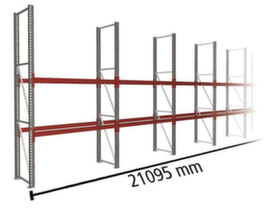 META Palletstelling MULTIPAL voor 33 pallets, 21095 mm breed, 3 opslagniveaus