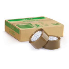 Proefpakket met 6 bruine rollen geruisloze PP-tape Raja 50mm x 66m