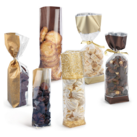 Bedrukt zakje met kartonnen bodem natuurlijk jute 12 x 27,5 cm