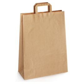 Draagtas van bruin kraftpapier met platte oren Raja 26x12x35 cm