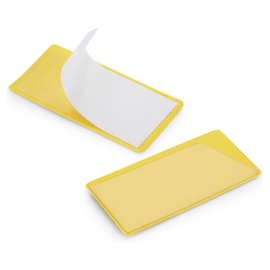 Gele etikethouders met zelfklevende hechting 50x150 mm