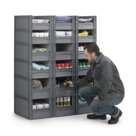 Euronorm stapelbak met open voorzijde 100% gerycleerd 400x300x220 mm