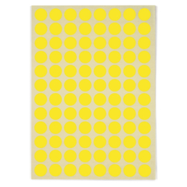 Ronde gekleurde signaaletiketten diameter 15mm geel