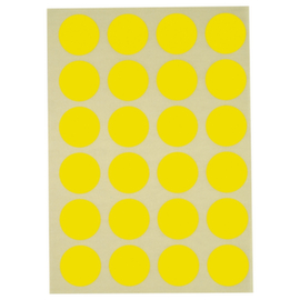 Ronde gekleurde signaaletiketten diameter 30mm geel