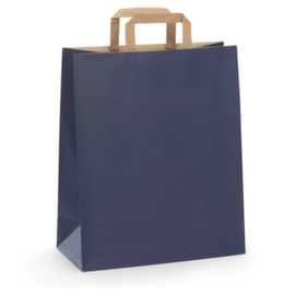 Draagtas van kraftpapier met platte oren blauw Raja 26x12x35 cm