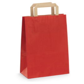 Draagtas van kraftpapier met platte oren rood Raja 22x10x28 cm