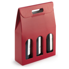 Flesverpakking met rode lederprint Hagedis 3 flessen