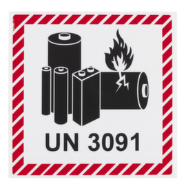 Gevarenetiket metalen lithiumbatterijen in apparatuur